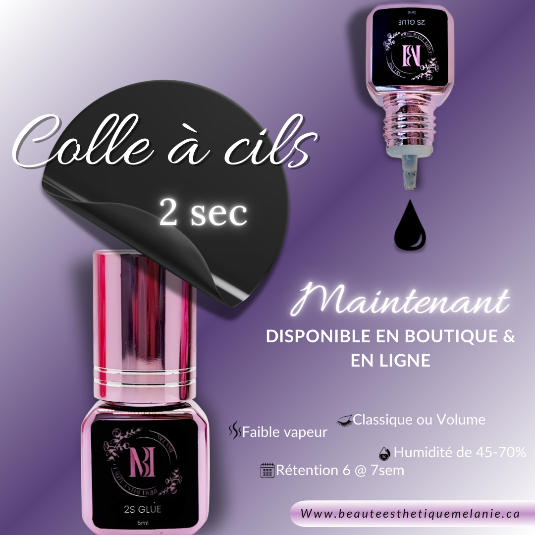 Colle professionnelle extensions de cils 2 sec – 5 ml – Classique & Volume by BeauteEsthetiqueMelanie