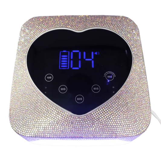 Lampe UV/LED 72W Coeur Rose et Brillants Rechargeable
