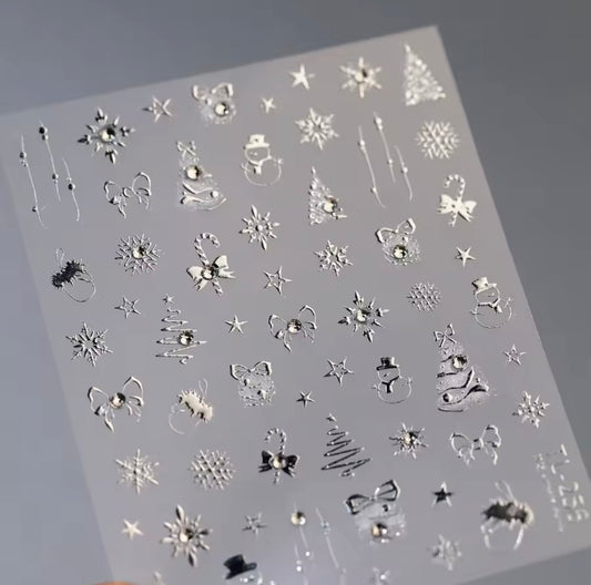 Sticker de noel argent