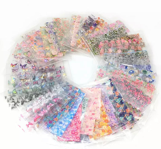 Foil papillons et fleur